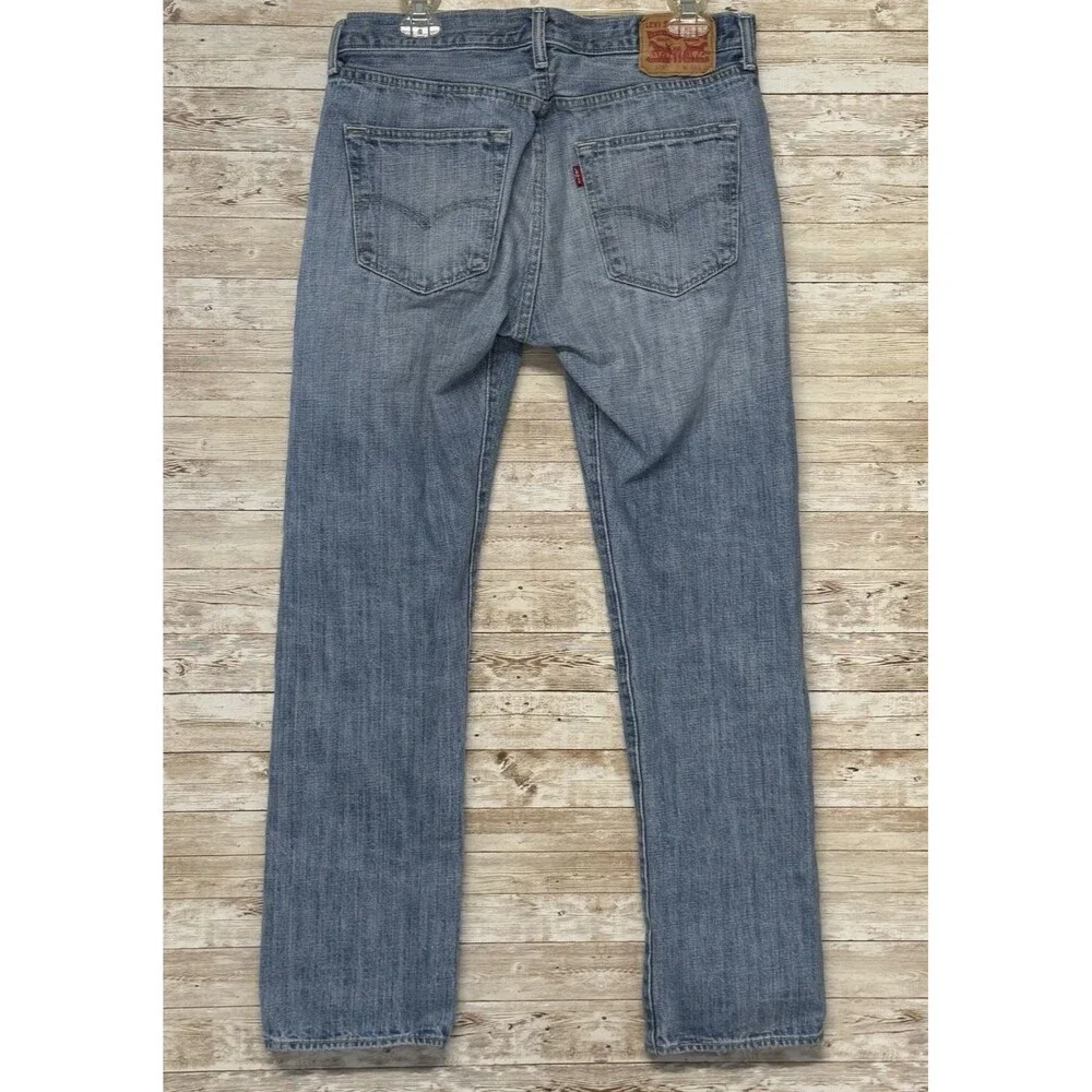 Levis 501 Button Fly Jeans Mens 33x32 Blue Denim Pants Faded Work Chore Office